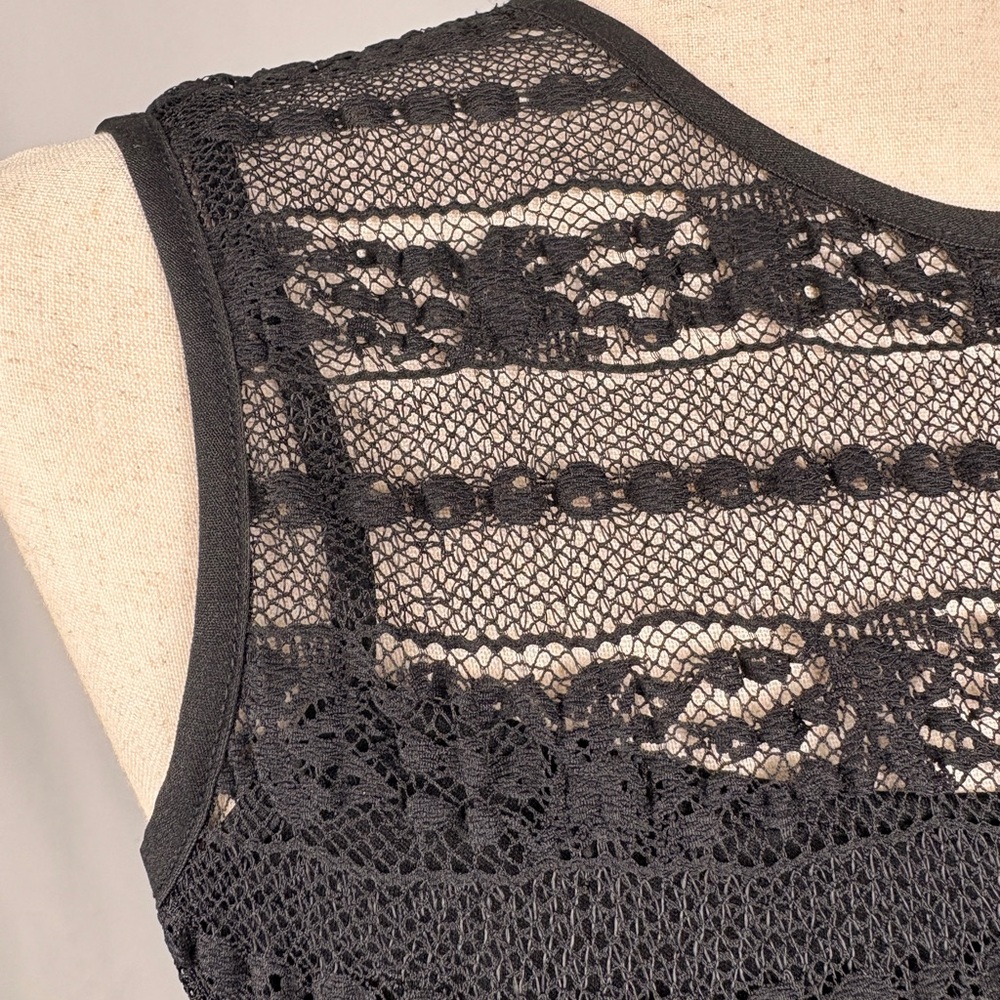 Ralph by Ralph Lauren Black Lace Sleeveless Sheath Dress S - Picture 4 of 5